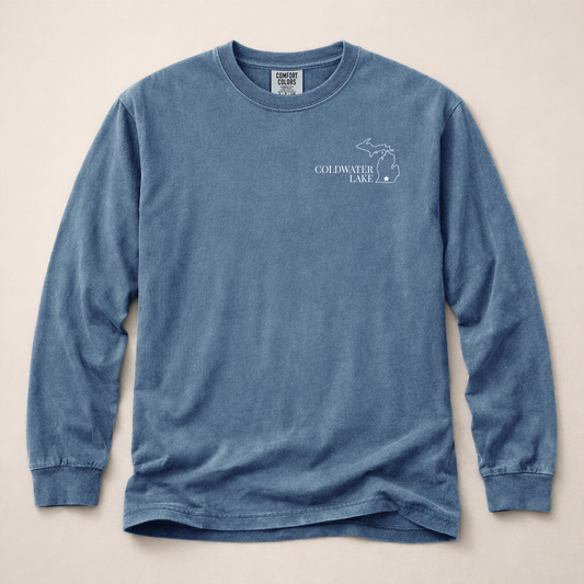 Lake Patriotic Paddle Long Sleeve Tee – Personalizable Lake Long Sleeve – Comfort Colors® 6014