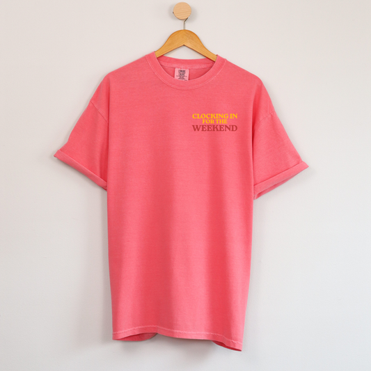 Clocking In for the Weekend/Lake Shift Tee – Personalizable Lake T-Shirt – Comfort Colors® 1717