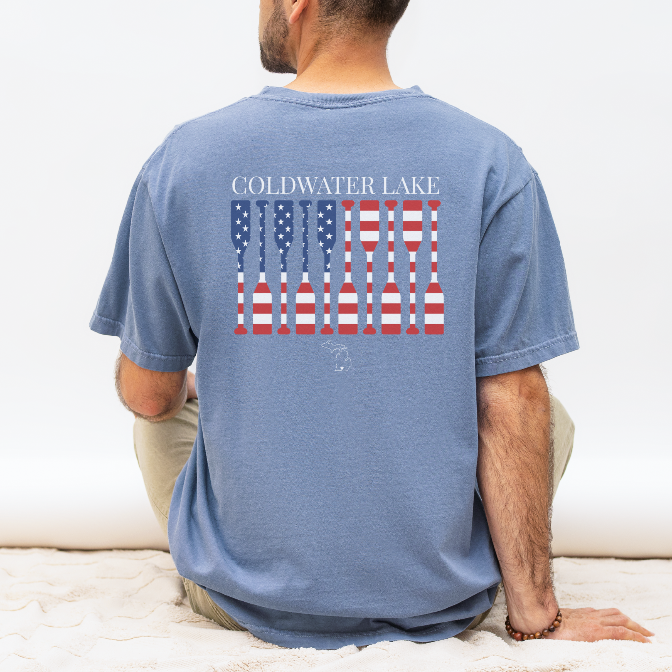Lake Patriotic Paddle Tee – Personalizable Lake T-shirt – Comfort Colors® 1717
