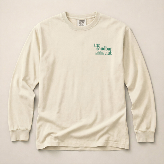 The Sandbar Club Long Sleeve Tee – Personalizable Lake Long Sleeve – Comfort Colors® 6014